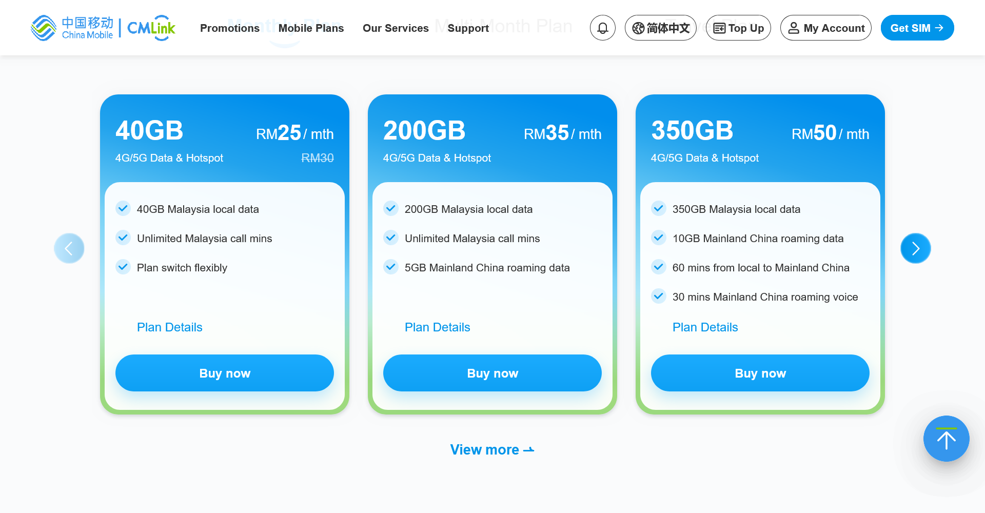 A breakdown of the latest Maxis China Mobile CMLink plans for 5G data and roaming